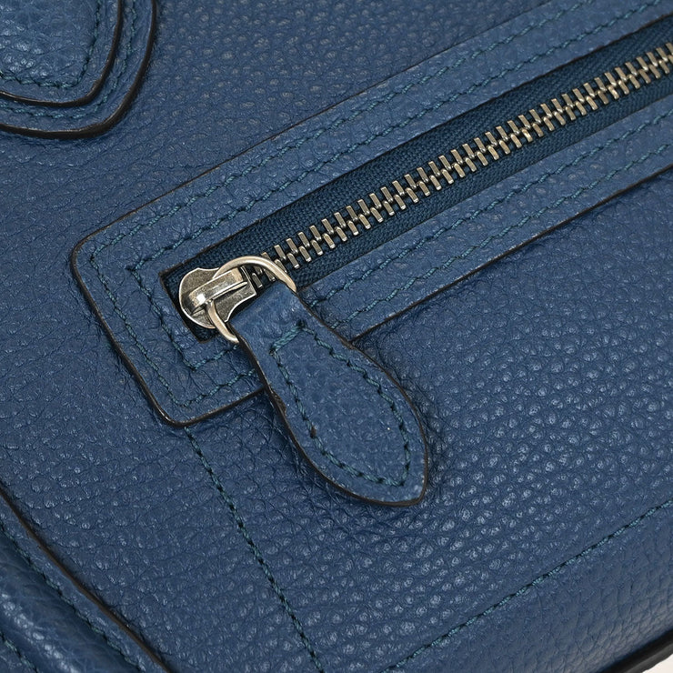 Celine Blue Leather Nano Luggage Tote Bag F-AT-1116 F-CU-1126 144920