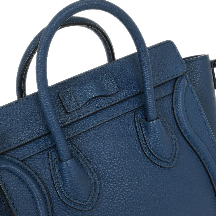 Celine Blue Leather Nano Luggage Tote Bag F-AT-1116 F-CU-1126 144920