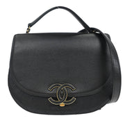 Chanel Black Calfskin Coco Curve 2way Handbag 144921
