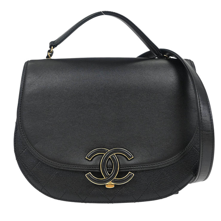 Chanel Black Calfskin Coco Curve 2way Handbag 144921