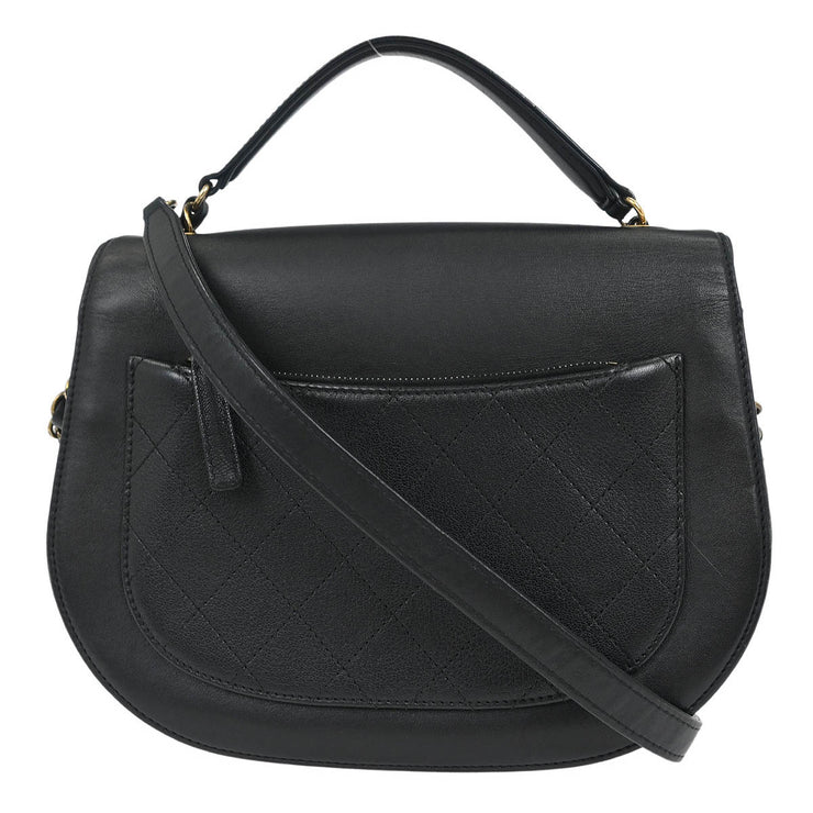 Chanel Black Calfskin Coco Curve 2way Handbag 144921