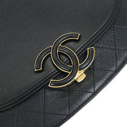 Chanel Black Calfskin Coco Curve 2way Handbag 144921