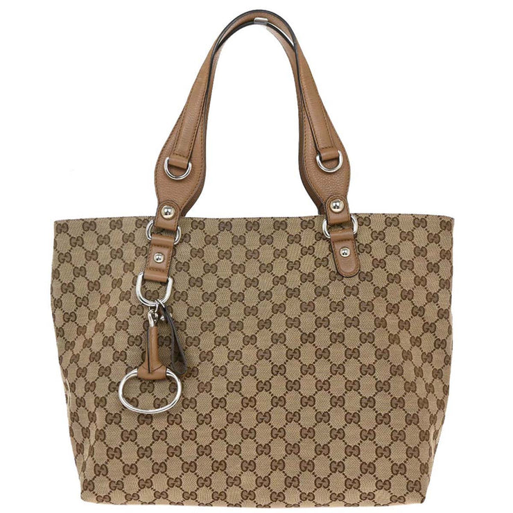 Gucci Beige Horsebit GG Tote Handbag 229852 204990 144923