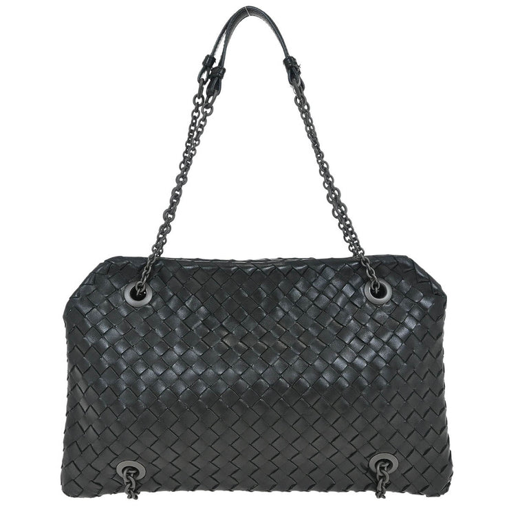 Bottega Veneta Black Intrecciato Chain Handbag BO0615543K 144933