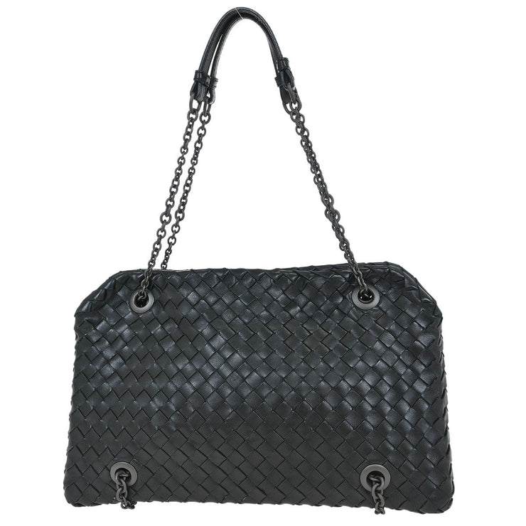 Bottega Veneta Black Intrecciato Chain Handbag BO0615543K 144933