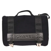 Chanel Black Felt Nylon Sport Line 2way Handbag 144944