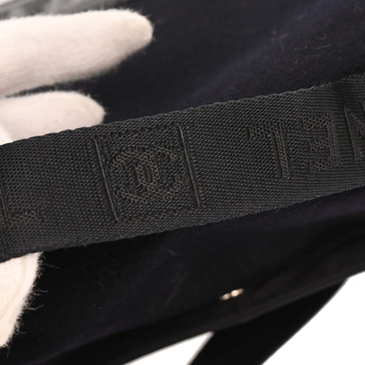 Chanel Black Felt Nylon Sport Line 2way Handbag 144944