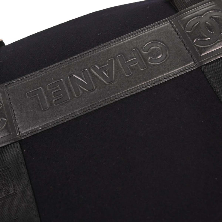 Chanel Black Felt Nylon Sport Line 2way Handbag 144944