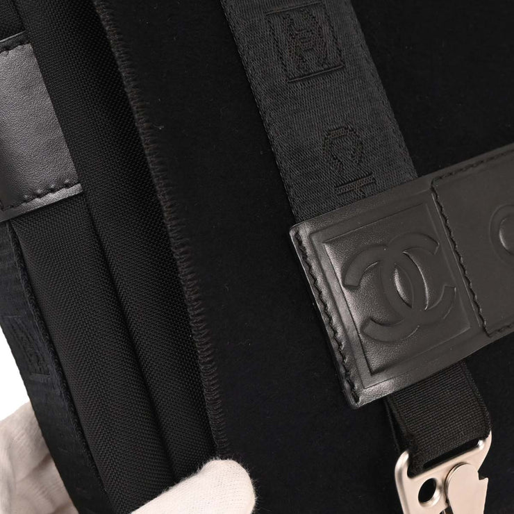 Chanel Black Felt Nylon Sport Line 2way Handbag 144944