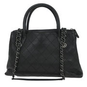 Chanel Black Calfskin Urban Shopping Tote 2way Handbag 144955