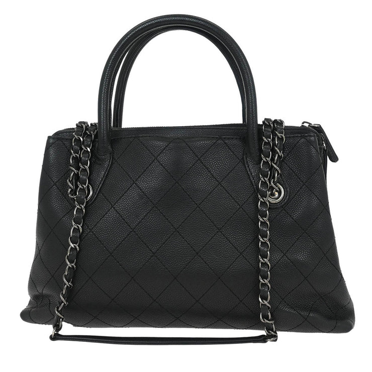 Chanel Black Calfskin Urban Shopping Tote 2way Handbag 144955