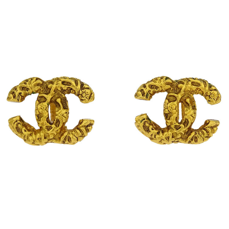 Chanel Gold CC Earrings Clip-On 93A 144956
