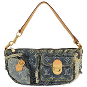 Louis Vuitton Blue Monogram Denim Patchwork Pouchy Handbag M95382 VI0037 144962
