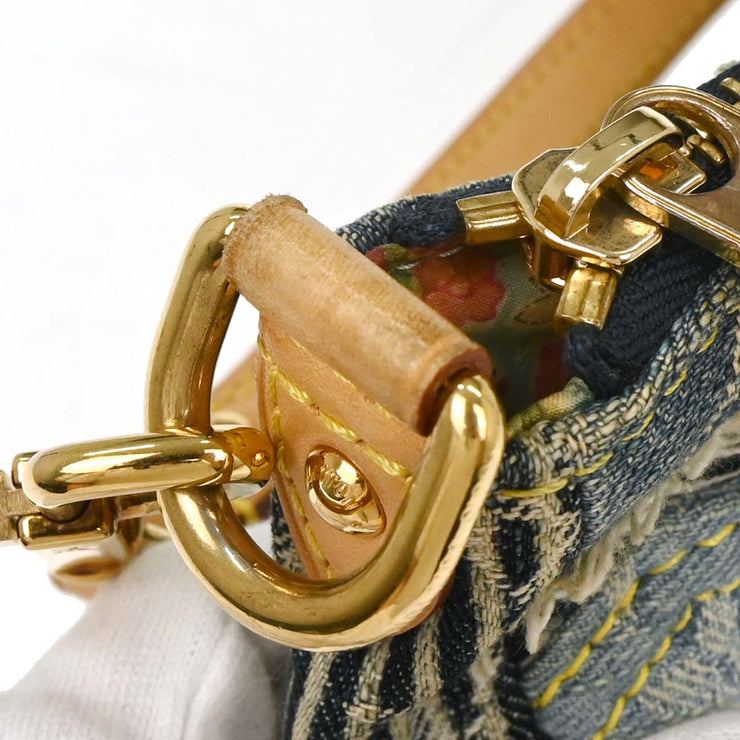 Louis Vuitton Blue Monogram Denim Patchwork Pouchy Handbag M95382 VI0037 144962