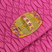 Miu Miu Pink Lambskin Nappa Crystal Handbag 194/A 144965