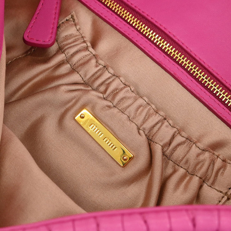 Miu Miu Pink Lambskin Nappa Crystal Handbag 194/A 144965