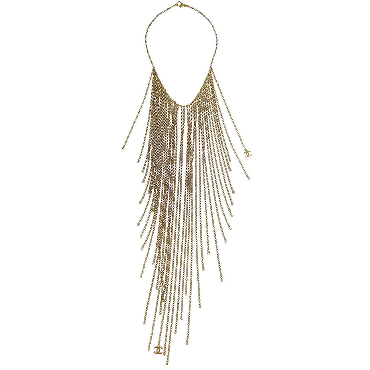 Chanel Gold Fringe Chain Necklace 02A 144978