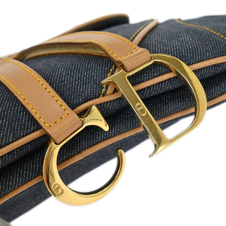 Christian Dior Navy Denim Double Saddle Handbag RU0091 144980