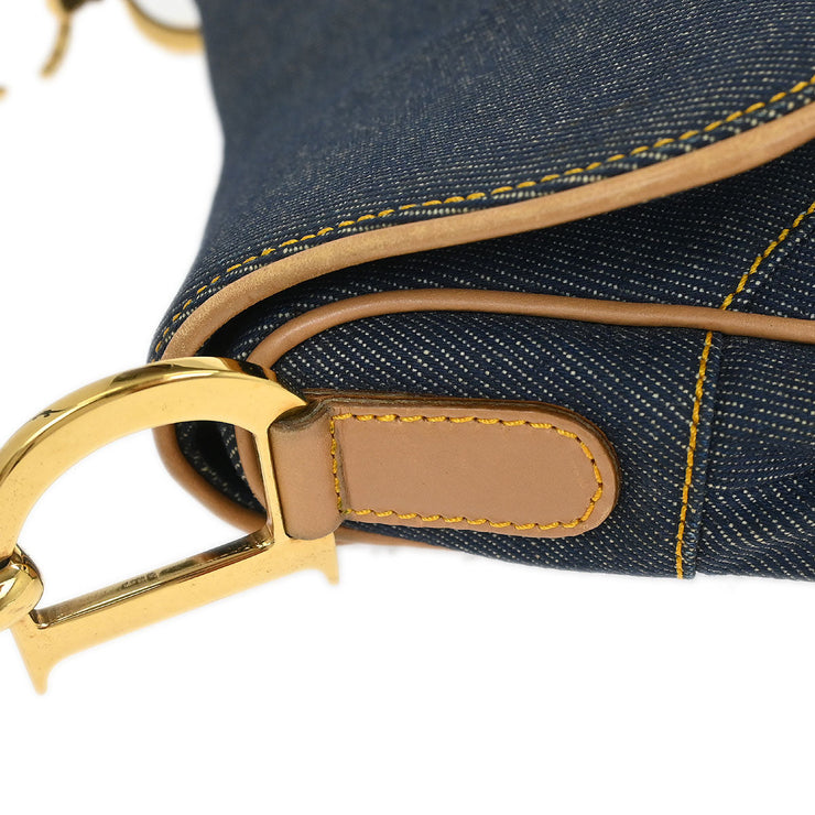 Christian Dior Navy Denim Double Saddle Handbag RU0091 144980