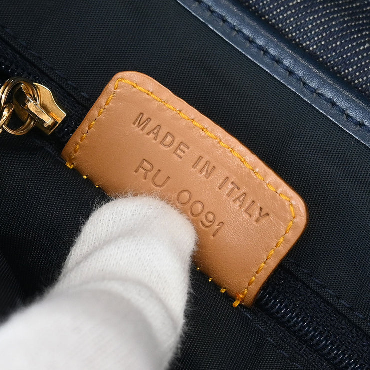 Christian Dior Navy Denim Double Saddle Handbag RU0091 144980