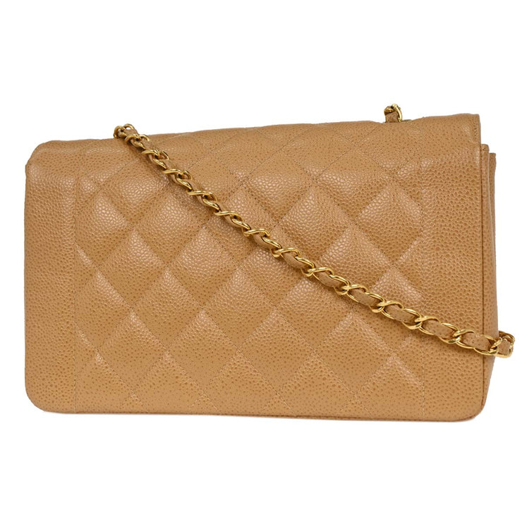 Chanel Beige Calfskin Medium Diana Shoulder Bag 145000