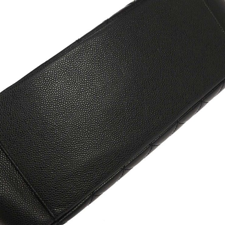 Chanel Black Calfskin Grand Shopping Tote GST Chain Handbag 145036