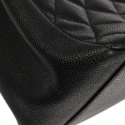 Chanel Black Calfskin Grand Shopping Tote GST Chain Handbag 145036