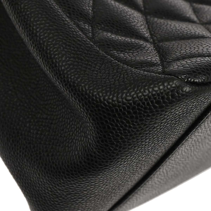 Chanel Black Calfskin Grand Shopping Tote GST Chain Handbag 145036