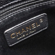 Chanel Black Calfskin Grand Shopping Tote GST Chain Handbag 145036