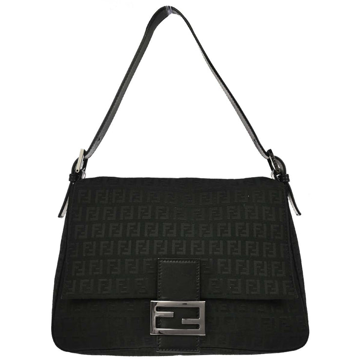 Fendi Black Zucchino Mamma Baguette Handbag 2288-8BR001-JQ5-069 145045