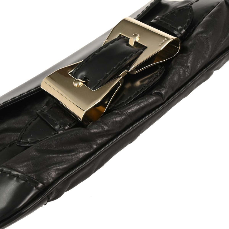 Gucci Black Leather Queen Chain Handbag 189886 145046