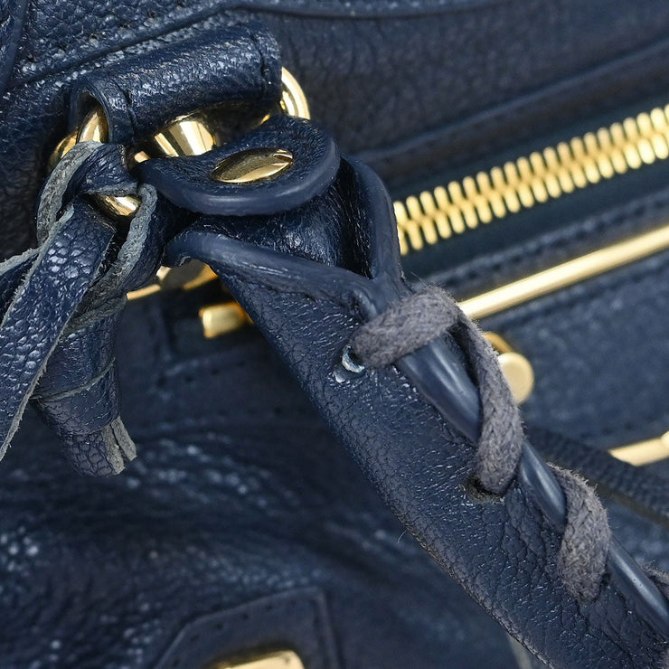 Balenciaga Navy Classic Metallic Edge Mini City 390160.4060.C.1669 145051