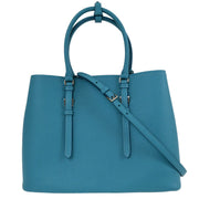 Prada Turquoise Blue Leather 2way Tote Handbag 180/D 145054