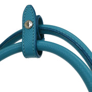 Prada Turquoise Blue Leather 2way Tote Handbag 180/D 145054