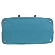 Prada Turquoise Blue Leather 2way Tote Handbag 180/D 145054