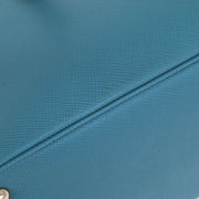 Prada Turquoise Blue Leather 2way Tote Handbag 180/D 145054