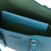 Prada Turquoise Blue Leather 2way Tote Handbag 180/D 145054