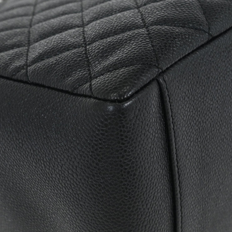 Chanel Black Calfskin Grand Shopping Tote GST Chain Handbag 145055