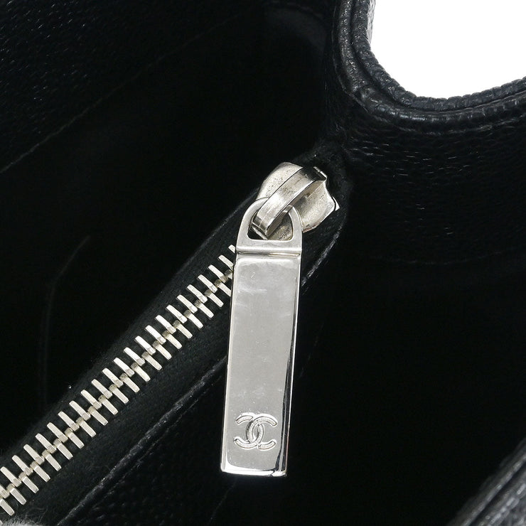 Chanel Black Calfskin Grand Shopping Tote GST Chain Handbag 145055