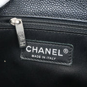 Chanel Black Calfskin Grand Shopping Tote GST Chain Handbag 145055