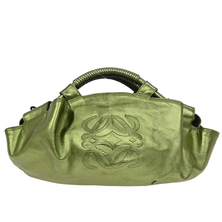 Loewe Metallic Green Lambskin Nappa Aire Tote Handbag 060708 145065