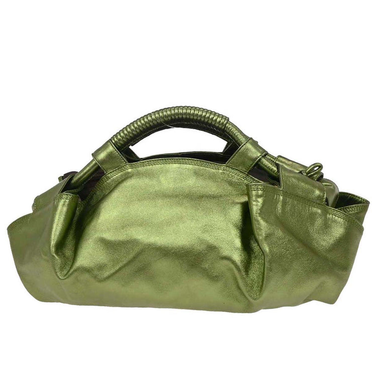 Loewe Metallic Green Lambskin Nappa Aire Tote Handbag 060708 145065
