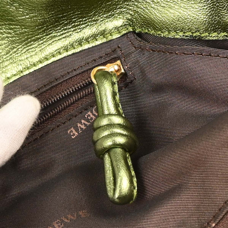 Loewe Metallic Green Lambskin Nappa Aire Tote Handbag 060708 145065