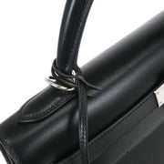 Hermes Black Box Calf Kelly 32 Sellier 2way Handbag  Square:G 69.S 145093