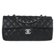 Chanel Black Perforated Lambskin East West Shoulder Bag 145094