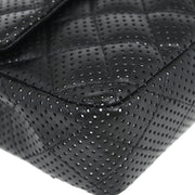 Chanel Black Perforated Lambskin East West Shoulder Bag 145094