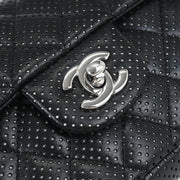 Chanel Black Perforated Lambskin East West Shoulder Bag 145094
