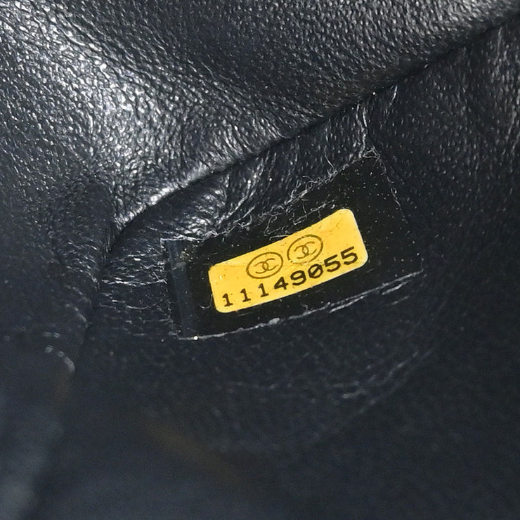 Chanel Black Perforated Lambskin East West Shoulder Bag 145094