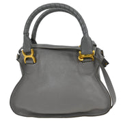 Chloe Gray Leather Marcie 2way Shoulder Handbag 01-20-63-65 145107