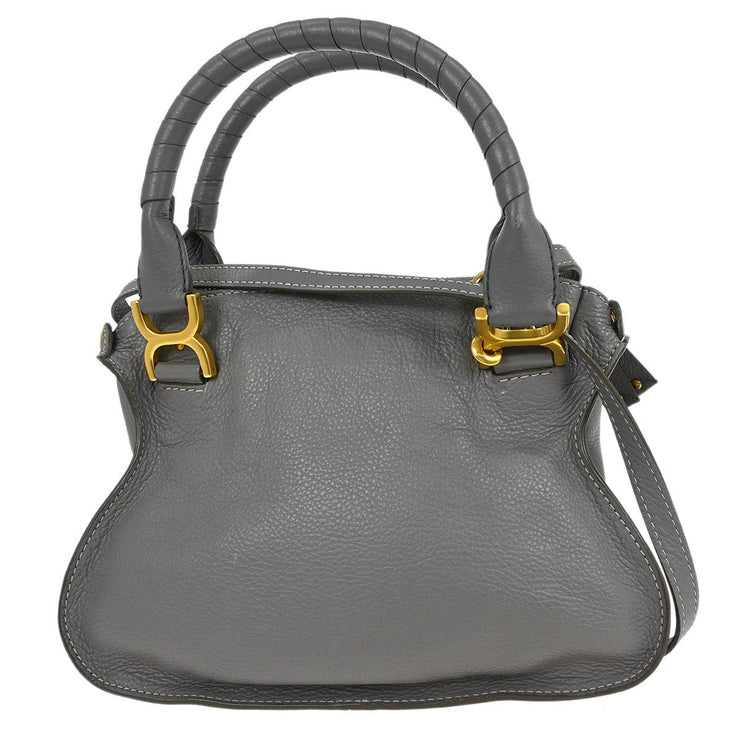 Chloe Gray Leather Marcie 2way Shoulder Handbag 01-20-63-65 145107